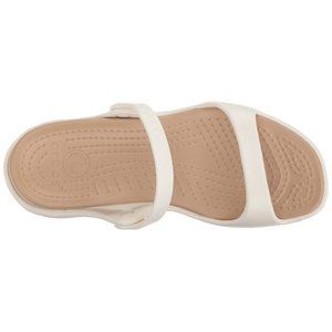 NWT 6 crocs Women's Cleo Fashion Sandals GOLD OYSTER  slides